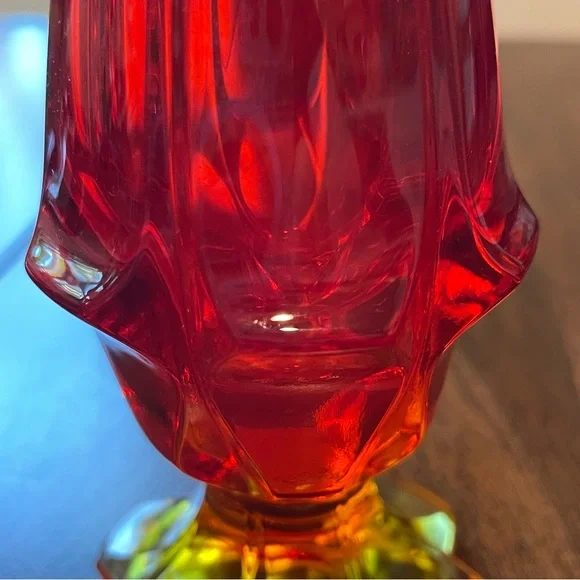 Fenton Amberina Glowy Glass Colletion Swung glass, Compote, and Trinket Dish
